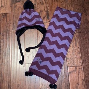 Vans purple scarf and beanie. 2 piece. Never worn